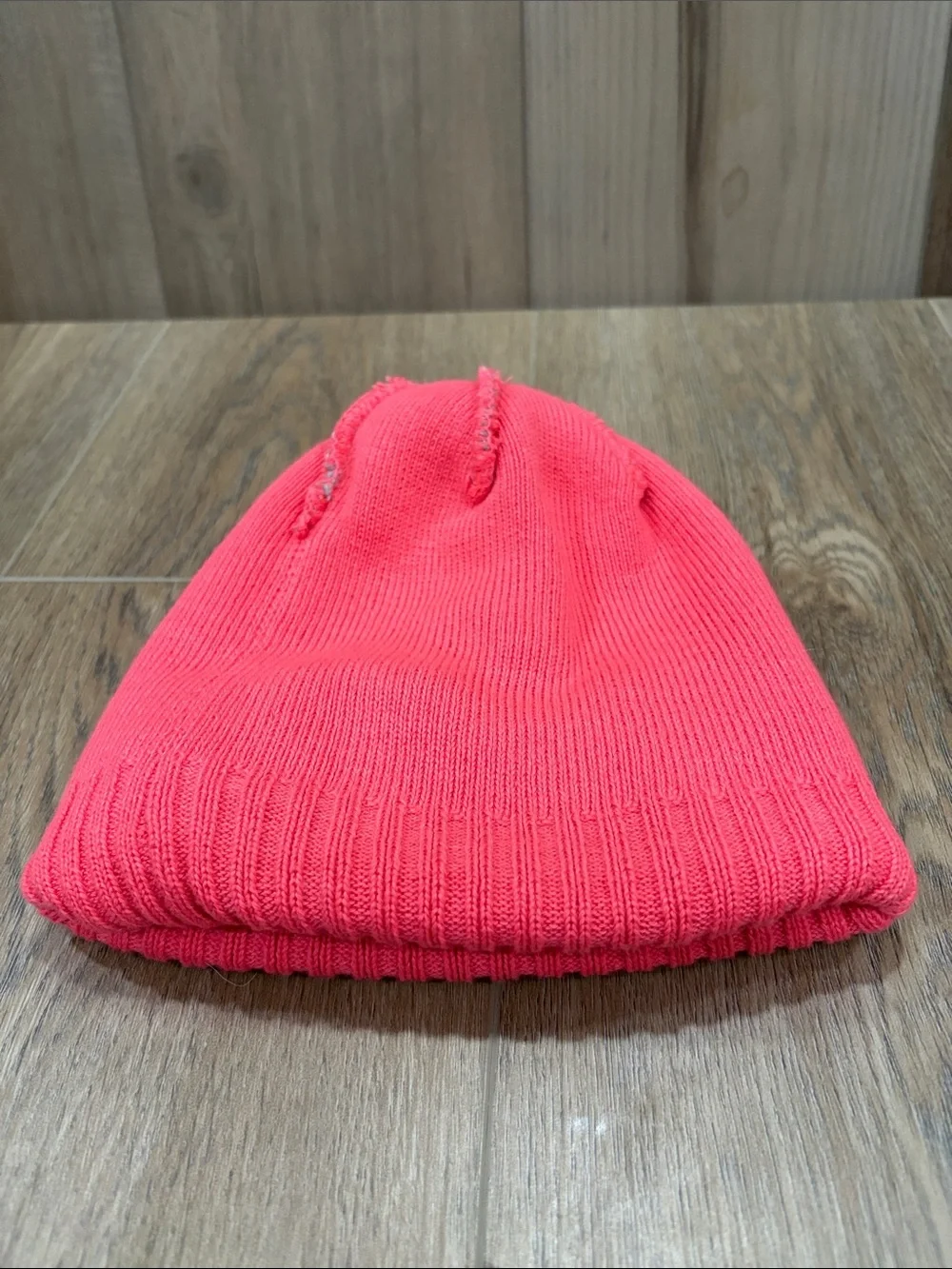 Patagonia Kids Coral Pink Gray Navy Pom-Pom Winter Beanie